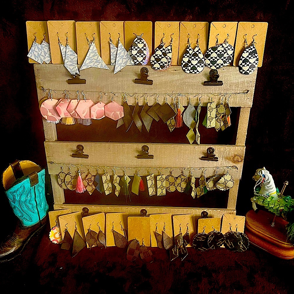 Custom Leather Lux & Designer Earrings- Dooney, Coach, Kate, LV, GUCCI, MK